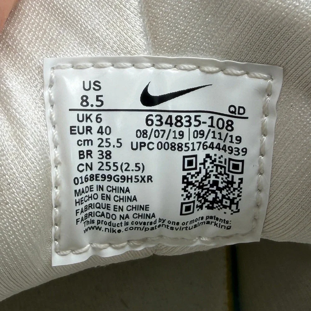 Nike Air Huarache Run Shoes Women's 8.5 White Athletic Retro‎ Running Sneakers